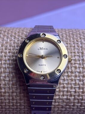 Marcel Two-Tone Gold and Silver Quartz Watch 25mm New Battery